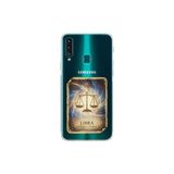 Samsung Galaxy A20S ile Uyumlu Burç Kartları Terazi Tasarımlı Şeffaf Silikon Kılıf