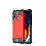 Samsung Galaxy A20S ile uyumlu Çİft Katman Koruyucu Crash Military Tank Kılıf - Kırmızı