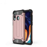 Samsung Galaxy A20S ile uyumlu Çİft Katman Koruyucu Crash Military Tank Kılıf - Rose Gold