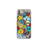 Samsung Galaxy A20S ile Uyumlu Grafiti Doodle Tasarımlı Şeffaf Silikon Kılıf