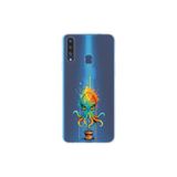 Samsung Galaxy A20S ile uyumlu Splash ahtapot Tasarımlı Slimfit şeffaf silikon kılıf