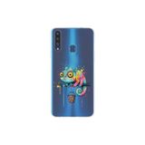 Samsung Galaxy A20S ile Uyumlu Splash Bukalemun Tasarımlı Slimfit Şeffaf Silikon Kılıf