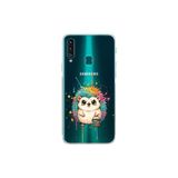Samsung Galaxy A20S ile Uyumlu Splash Kirpi Tasarımlı Şeffaf Silikon Kılıf