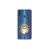 Samsung Galaxy A20S ile Uyumlu Splash Kirpi Tasarımlı Slimfit Şeffaf Silikon Kılıf