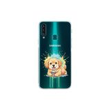 Samsung Galaxy A20S ile Uyumlu Splash Köpek Tasarımlı Şeffaf Silikon Kılıf