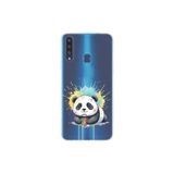 Samsung Galaxy A20S ile Uyumlu Splash Panda Tasarımlı Slimfit Şeffaf Silikon Kılıf