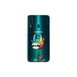 Samsung Galaxy A20S ile Uyumlu Splash Tembel Hayvan Tasarımlı Şeffaf Silikon Kılıf