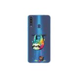 Samsung Galaxy A20S ile Uyumlu Splash Tembel Hayvan Tasarımlı Slimfit Şeffaf Silikon Kılıf