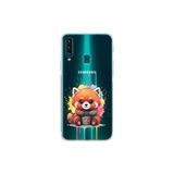 Samsung Galaxy A20S ile Uyumlu Splash Tilki Tasarımlı Şeffaf Silikon Kılıf