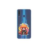 Samsung Galaxy A20S ile Uyumlu Splash Tilki Tasarımlı Slimfit Şeffaf Silikon Kılıf