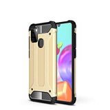 Samsung Galaxy A21S ile uyumlu Çİft Katman Koruyucu Crash Military Tank Kılıf - Gold