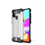 Samsung Galaxy A21S ile uyumlu Çİft Katman Koruyucu Crash Military Tank Kılıf - Gri