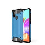 Samsung Galaxy A21S ile uyumlu Çİft Katman Koruyucu Crash Military Tank Kılıf - Mavi