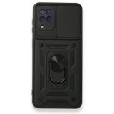 Samsung Galaxy A22 Kılıf Pars Lens Yüzüklü Silikon Kılıf