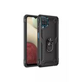 Samsung Galaxy A22 Kılıf Sofya Yüzüklü Silikon Kapak - Siyah-(5796)
