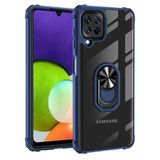 Samsung Galaxy A22 M22 M32 Kılıf Yüzüklü Arkası Şeffaf Antişok Silikon Kapak