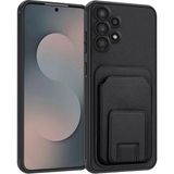 Samsung Galaxy A23 Uyumlu Kılıf Zebana Flexstand Kartlıklı Silikon Kılıf Siyah