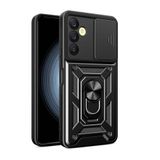 Samsung Galaxy A25 Tank Kılıf Magnetik Standlı Kamera Korumalı Sürgülü Vega Kapak Siyah