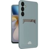 Samsung Galaxy A26 Uyumlu Arka Kamera Korumalı Kart Koyulabilen Silikon Kartlıklı Kılıf Kapak - Su Yeşili