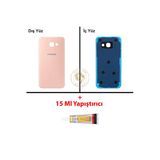 Samsung Galaxy A3 2017 A320 Pembe Renk Uyumlu Arka Kapak + B7000 Yapıştırıcı Arka Cam Batarya Kapağı Pil Kapağı Lazer Kesim Back Cover Galaxy A3 2017 Uyumlu