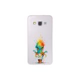 Samsung Galaxy A3 ile uyumlu Splash ahtapot Tasarımlı Slimfit şeffaf silikon kılıf