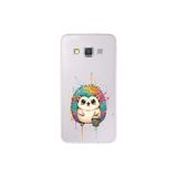 Samsung Galaxy A3 ile Uyumlu Splash Kirpi Tasarımlı Slimfit Şeffaf Silikon Kılıf