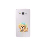 Samsung Galaxy A3 ile Uyumlu Splash Köpek Tasarımlı Slimfit Şeffaf Silikon Kılıf