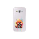 Samsung Galaxy A3 ile Uyumlu Splash Tilki Tasarımlı Slimfit Şeffaf Silikon Kılıf