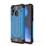Samsung Galaxy A30 ile uyumlu Çİft Katman Koruyucu Crash Military Tank Kılıf - Mavi