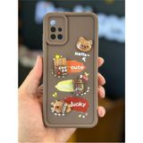 Samsung Galaxy A31 Kılıf Tasarımlı Desenli Kamera Korumalı Ayıcık Kahve Yumuşak Silikon Kapak - Cute Coco