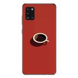 Samsung Galaxy A31 Uyumlu Sade Kahve Kupası Baskılı Silikon Kılıf