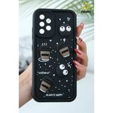 Samsung Galaxy A32 Uyumlu Kılıf Tasarımlı Desenli Kamera Korumalı Coffee Kurabiye Siyah Yumuşak Silikon Kap - Cute Coffe