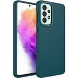 Samsung Galaxy A33 5g Kılıf Metal Çerçeve Lansman Silikon Kapak - Koyu Yeşil - Glx A33 5G