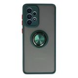 Samsung Galaxy A33 5G Kılıf Montreal Yüzüklü Silikon Kapak - Yeşil-(5796)