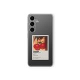 Samsung Galaxy A35 ile Uyumlu Cherry Poster Tasarım Baskılı Şeffaf Kılıf
