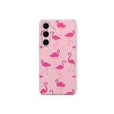 Samsung Galaxy A35 ile Uyumlu Flamingo Tasarım Baskılı Şeffaf Kılıf