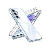 Samsung Galaxy A35 Kılıf Köşe Korumalı Darbeye Dayanıklı Antişok Şeffaf Silikon + 9H Cam 2'Li Set