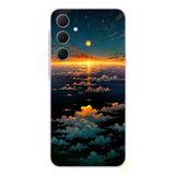 Samsung Galaxy A35 Uyumlu Gün Batımı ve Ay Baskılı Silikon Kılıf