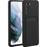 Samsung Galaxy A35 Uyumlu Kartlıklı Silikon Kılıf Kamera Korumalı Esnek Pastel Kapak - Siyah