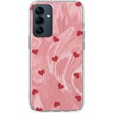 Samsung Galaxy A36 Uyumlu Kılıf Zebana Pink Heart Silikon Kılıf Kırmızı