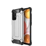 Samsung Galaxy A42 4G ile uyumlu Çİft Katman Koruyucu Crash Military Tank Kılıf - Gri
