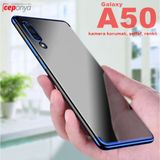 Samsung Galaxy A50 Koseleri Renkli Seffaf Kamera Korumali Kilif