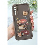 Samsung Galaxy A50/A30S Uyumlu Kılıf Tasarımlı Desenli Kamera Korumalı Ayıcık Kahve Renkli Yumuşak Silikon - Cute Coco