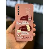 Samsung Galaxy A50/A30S Uyumlu Kılıf Tasarımlı Desenli Kamera Korumalı Tavşan Pembe Yumuşak Silikon Kapak - Cute Sweet