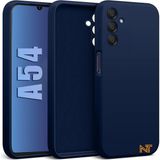 Samsung Galaxy A54 Kılıf Kamera Korumalı Lansman Kadife Iç Yüzeyli (Şık Tasarım) Silikon Kapak - Lacivert
