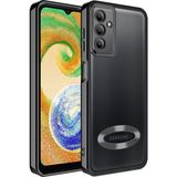 Samsung Galaxy A54 Kılıf Logo Yeri Açık Kamera Lens Korumalı Renkli Kenarlı Şeffaf Silikon Siyah
