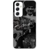 Samsung Galaxy A54 Uyumlu Kemal Atatürk İmza Baskılı Silikon Kılıf Renkli