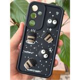 Samsung Galaxy A54 Uyumlu Kılıf Tasarımlı Desenli Kamera Korumalı Coffee Kurabiye Siyah Yumuşak Silikon Kap - Cute Coffe