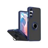 Samsung Galaxy A54 Uyumlu Kılıf Yüzüklü Standlı Extra Darbe Koruma Sert Silikon Kapak-Lacivert