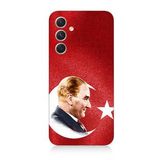 Samsung Galaxy A54 Uyumlu Silikon Kılıf Mustafa Kemal Atatürk Ve Bayrak